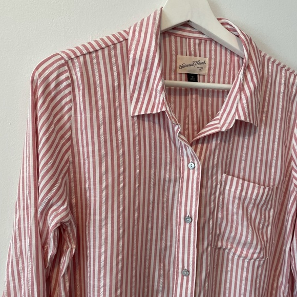 Universal Thread Pinstripe Button Up Shirt - Picture 2 of 12